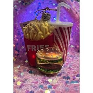 Glass fast food ornament